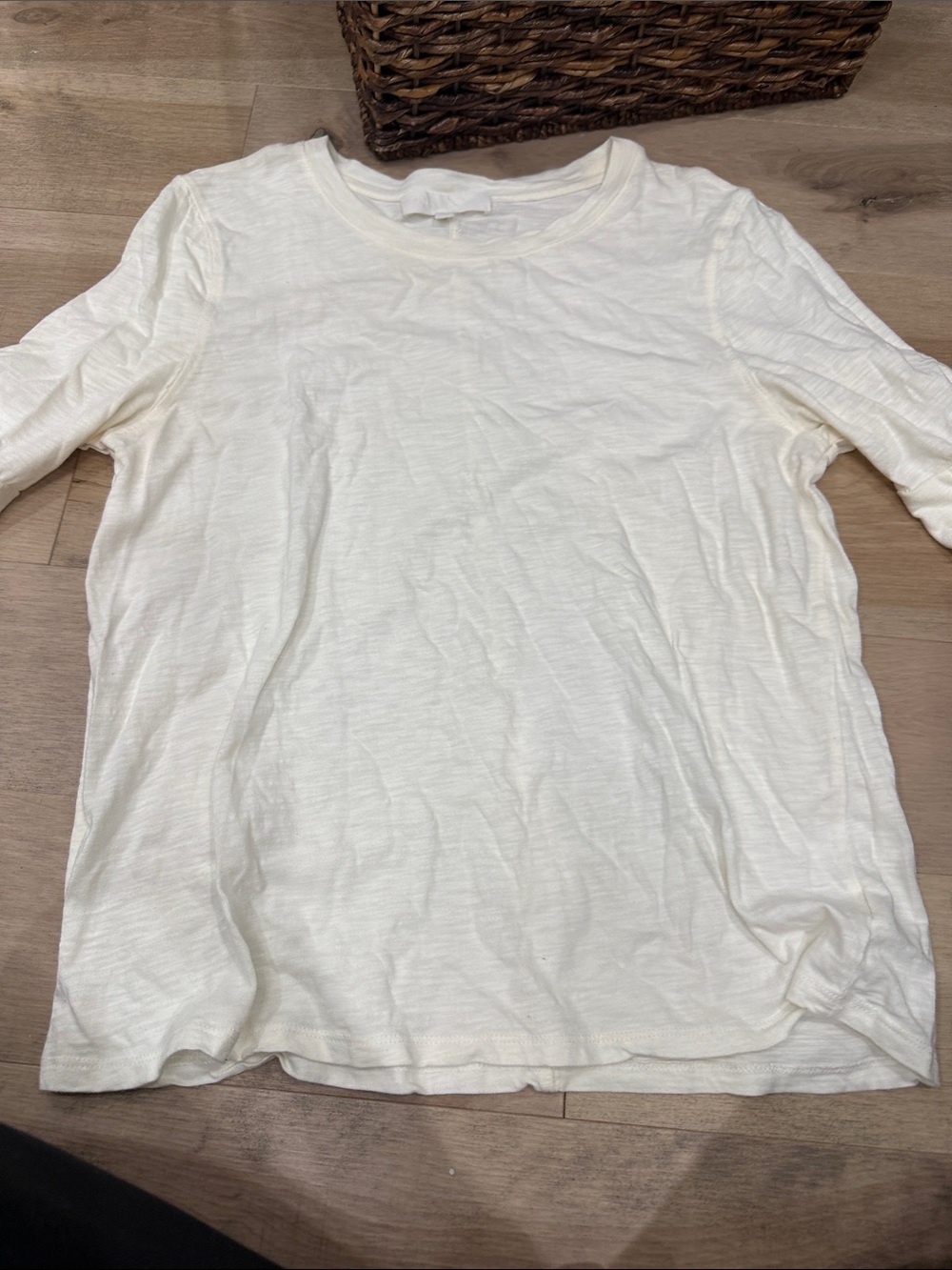 Adyson Parker Cream Long Sleeve Crewneck Top